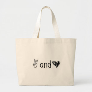 Bolso De Tela Gigante Paz y amor