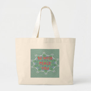 Bolso De Tela Gigante Peace Be With You Inspirador Graphic Art Text