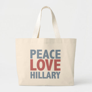 Bolso De Tela Gigante Peace Love Hillary