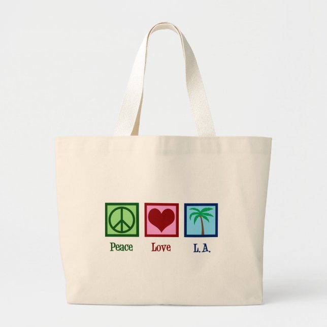 Bolso De Tela Gigante Peace Love Los Angeles (Frente)