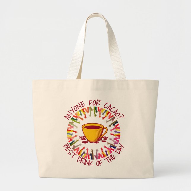 Bolso De Tela Gigante Peach CUALQUIERA PARA EL Personalizable CACAO (Frente)