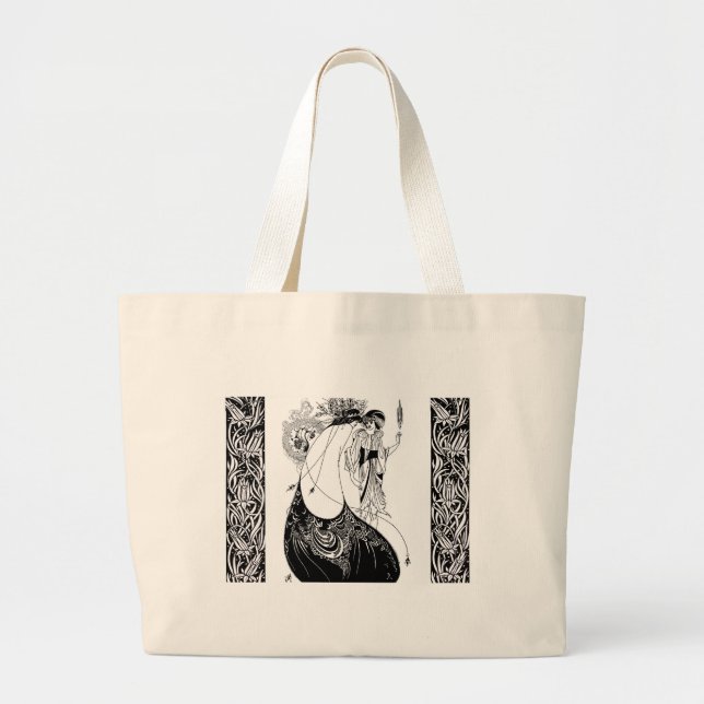 Bolso De Tela Gigante Peacock Skirt Beardsley Art Nouveau (Frente)