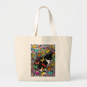 Bolso De Tela Gigante Pecas en las mariposas - gato del gatito de Tux