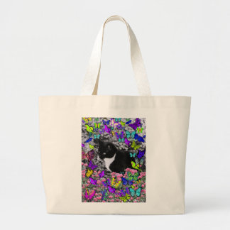 Bolso De Tela Gigante Pecas en mariposas II - gato del gatito de Tux