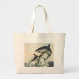 Bolso De Tela Gigante Peces - Marlin negro y tiburón Mako