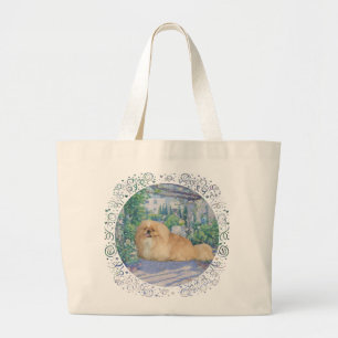 Bolso De Tela Gigante Pekingés en lavanda
