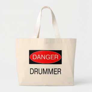 Bolso De Tela Gigante Peligro - Batería Músico Divertido Camiseta Taza D