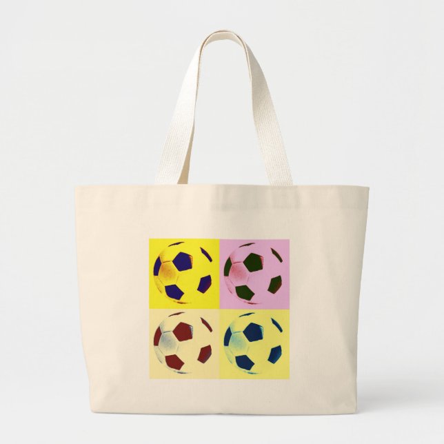 Bolso De Tela Gigante Pelotas de fútbol de arte pop (Frente)
