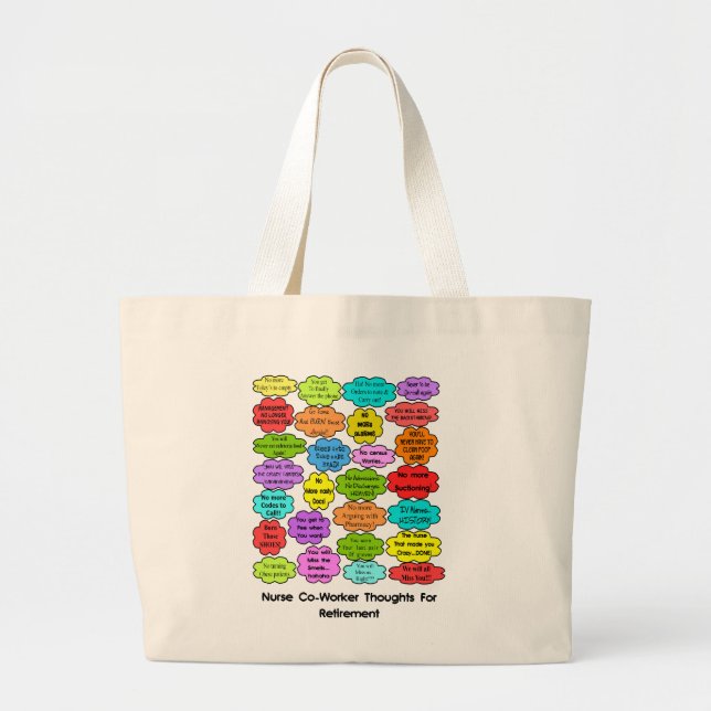 Bolso De Tela Gigante Pensamientos jubilados divertidos del compañero de (Frente)