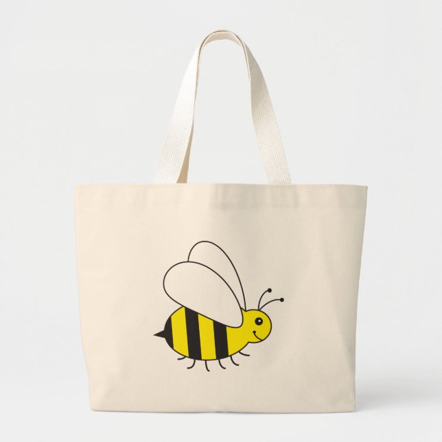 Bolso De Tela Gigante Pequeña abeja divertida de la miel linda (Frente)