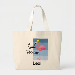 Bolso De Tela Gigante Pequeña Princesa de diseño de flamenco rosa - Tote