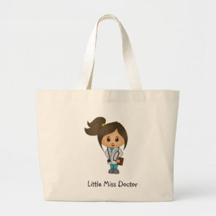 Bolso De Tela Gigante Pequeña Srta. Doctor - Brunette lindo