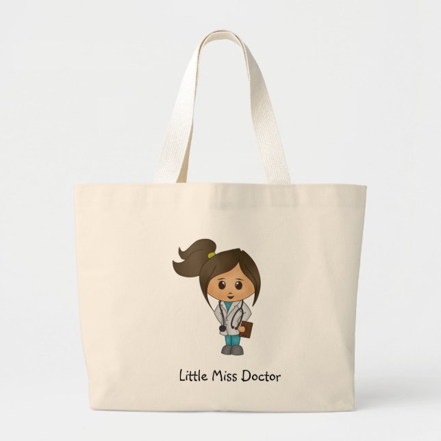 Bolso De Tela Gigante Pequeña Srta. Doctor - Brunette lindo (Frente)