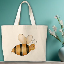 Bolso De Tela Gigante Pequeño Bumble Bee Cuadrito Personalizado