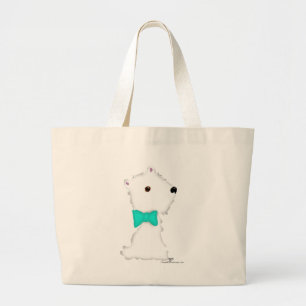Bolso De Tela Gigante Pequeño Westie Sentado
