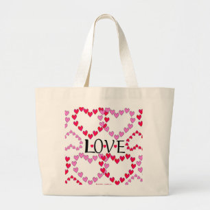 Bolso De Tela Gigante Pequeños corazones Amor Rojo Rosa