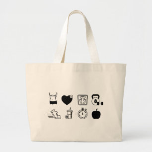 Bolso De Tela Gigante Pérdida de peso, Entrenamiento, Iconos