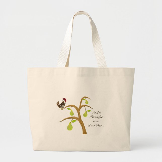 Bolso De Tela Gigante Perdiz en un peral (Frente)