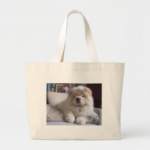 Bolso De Tela Gigante Perrito blanco del perro chino de perro chino del