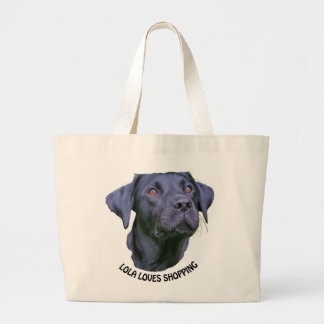 Bolso De Tela Gigante Perrito del labrador retriever - quién ama el