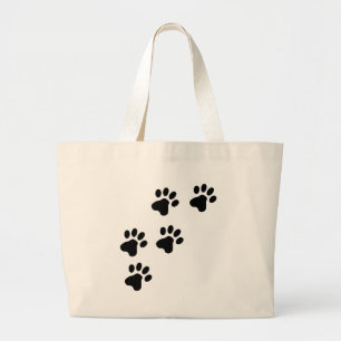 Bolso De Tela Gigante perrito lindo negro de las patas del perro