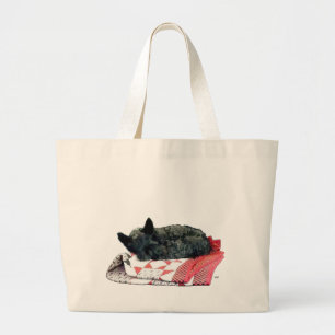 Bolso De Tela Gigante Perrito Scottie Durmiendo Poco