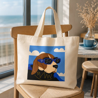 Bolso De Tela Gigante Perro Beagle Genial con Gafas de Sol de Lujo