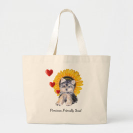 Bolso De Tela Gigante Perro cachorro Yorkshire Terrier, corazones y gira