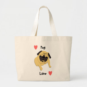Bolso De Tela Gigante Perro de amor de Cute Pug