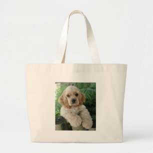 Bolso De Tela Gigante Perro de cocker spaniel del americano y el helecho