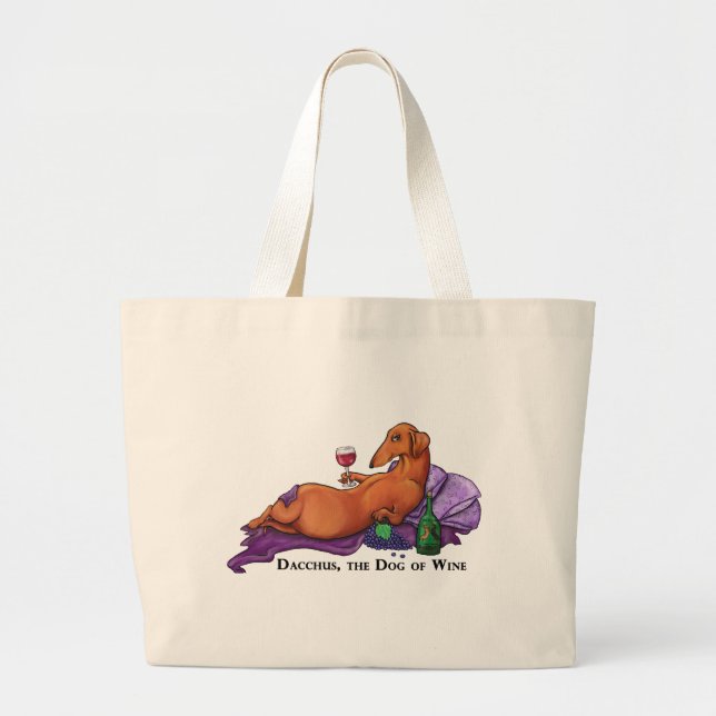 Bolso De Tela Gigante Perro de Dacchus del vino (Frente)