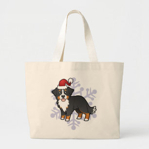 Bolso De Tela Gigante Perro de montaña bernés de Navidad