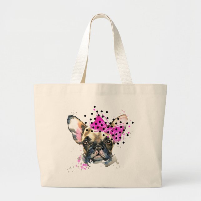 Bolso De Tela Gigante Perro de toro francés cortado (Frente)