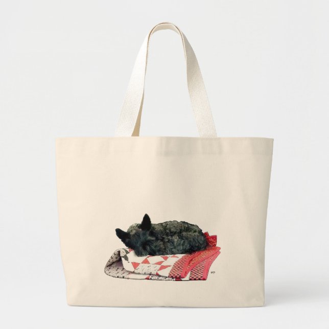 Bolso De Tela Gigante Perro escocés durmiente (Frente)