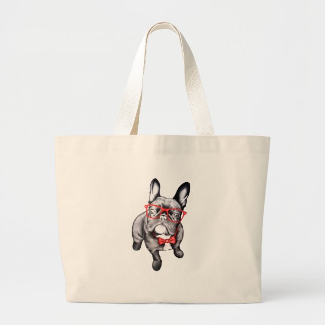 Bolso De Tela Gigante Perro feliz (Frente)