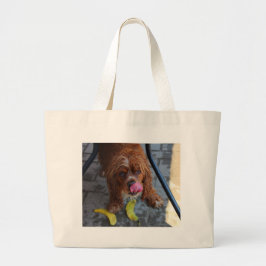 Bolso De Tela Gigante Perro húmedo con banana