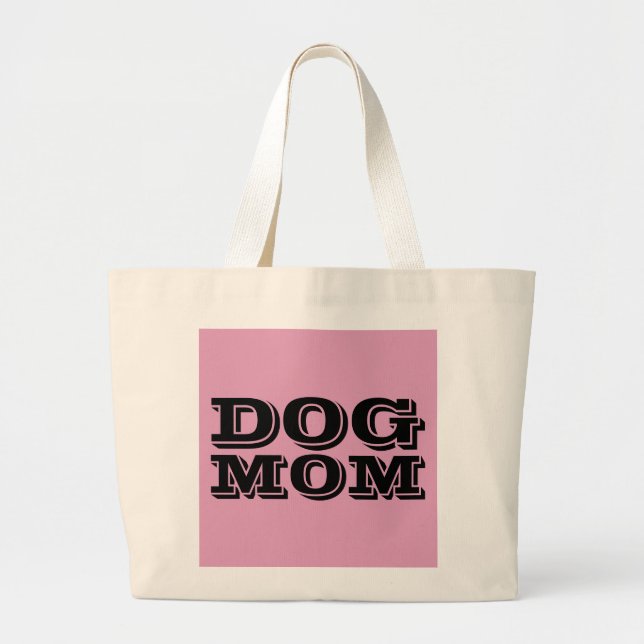 BOLSO DE TELA GIGANTE PERRO MOM PINK TOTES MANPAD PURSO (Frente)