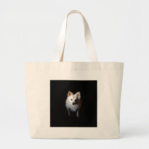 Bolso De Tela Gigante Perro panomerano en la oscuridad
