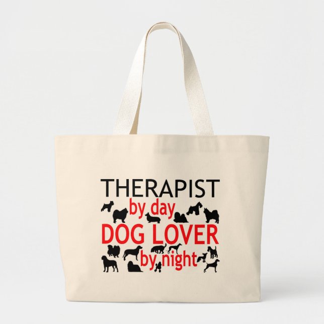 Bolso De Tela Gigante Perro Terapista Lover (Frente)