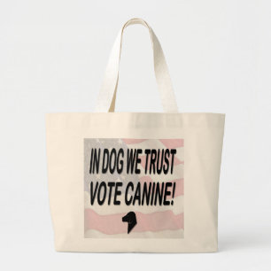 Bolso De Tela Gigante Perro votado con bandera estadounidense
