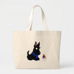 Bolso De Tela Gigante Perro y petirrojo del escocés