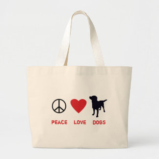 Bolso De Tela Gigante Perros de amor por la paz
