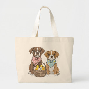 Bolso De Tela Gigante Perros del Boxer de Pascua