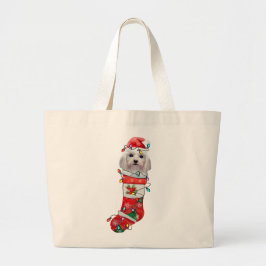 Bolso De Tela Gigante Perros malteses adorables, Navidades malteses navi