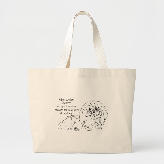 Bolso De Tela Gigante Perros Pekingeses Witty Sayings (Frente)