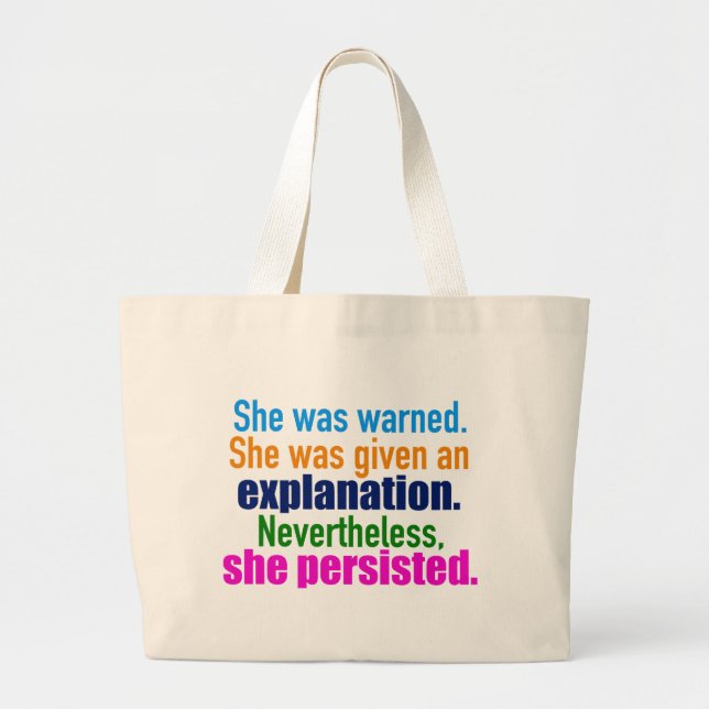 Bolso De Tela Gigante Persistió A Elizabeth Warren (Frente)