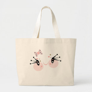 Bolso De Tela Gigante Personaje de niña sonriente con cara rosa linda