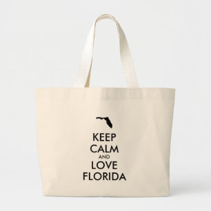 BOLSO DE TELA GIGANTE PERSONALIZABLE MANTENER LA CALMA Y AMAR A FLORIDA