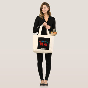 BOLSO DE TELA GIGANTE PERSONALIZABLE MODERNO ESTILO NEGRO VERIFICADO MAR