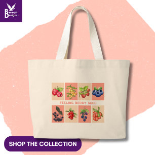 Bolso De Tela Gigante Personalizable SENTIMIENTO BERRY BUENA fresa Berri